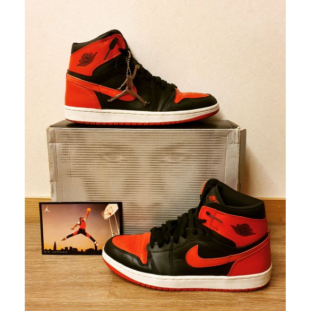 【極新】Air Jordan 1 Retro BRED US9 喬丹 一代 黑紅 2001年 限量版 大魔王 灌籃高手