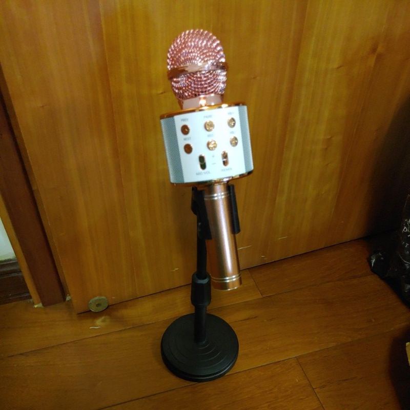 (現貨送麥克風架)藍芽無線麥克風喇叭玫瑰金 WS-858 wireless microphone