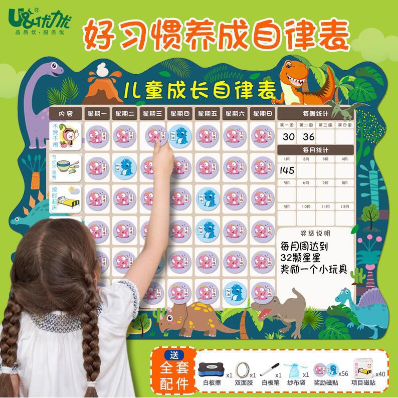 兒童成長學習生活自律表家用幼稚園好習慣養成表獎勵貼紙小學生表現欄寶寶記錄計畫表 蝦皮購物