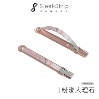 SleekStrip / 粉漾大理石x玫瑰金框 二代犀利釦手機支架｜可換彈帶