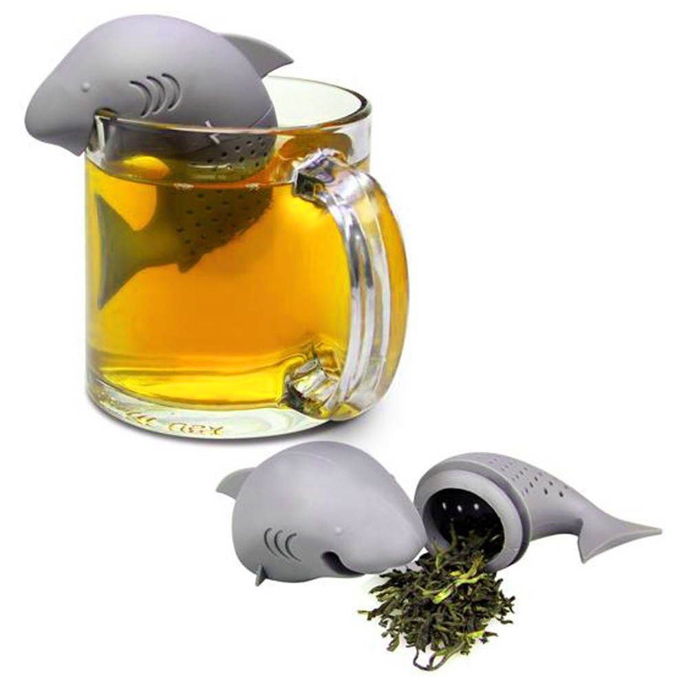 創意硅膠鯊魚茶包大白鯊泡茶器耐熱茶漏茶隔個性懶人用品茶包袋