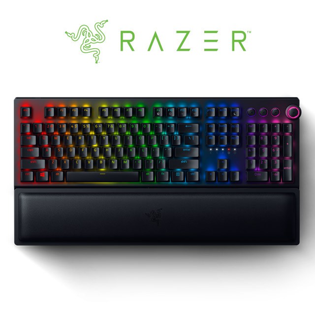 【RAZER 雷蛇】BLACKWIDOW V3 PRO 黑寡婦蜘幻彩版V3 Pro 綠軸電競鍵盤#買雷蛇商品,送運動臂套