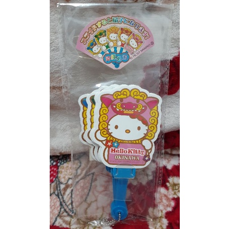 全新未使用 Sanrio 三麗鷗 Hello Kitty 凱蒂貓 沖繩限定 滑動扇子