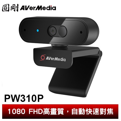 usb 鏡頭圓剛 PW310P 1080p高畫質自動變焦網路攝影機 視訊鏡頭/遠端教學/居家辦公/USB隨插即用【圓剛