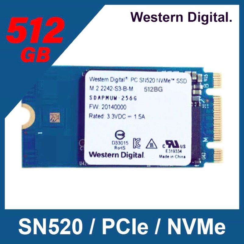 ＷＤ 威騰 : Western Digital SN520 / SN530 M.2 2242 NVMe M.2 SSD