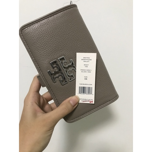 Tory Burch｜Britten smartphone wallet ｜法國灰｜長夾