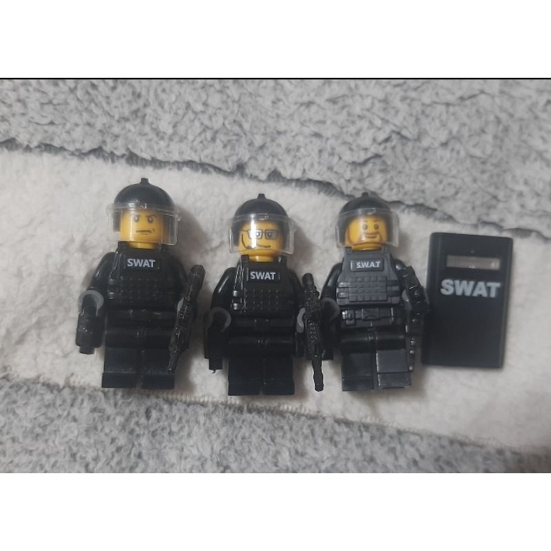 LEGO 第三方S.W.A.T特種部隊人偶3隻 moc