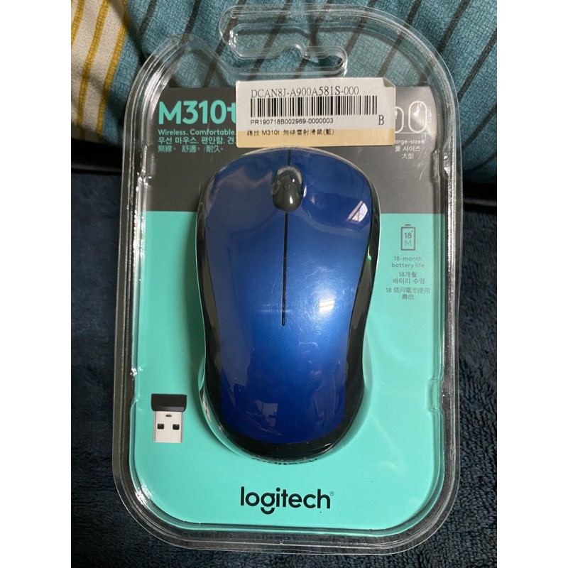Logitech 羅技 M310t 2.4G無線光學滑鼠 藍