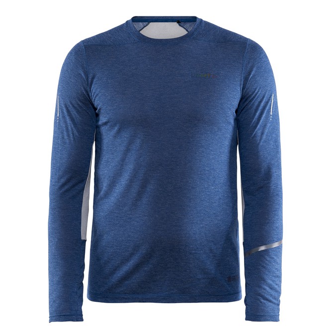 瑞典craft 美麗諾羊毛長袖圓領排汗衣 男 藍色l 蝦皮購物