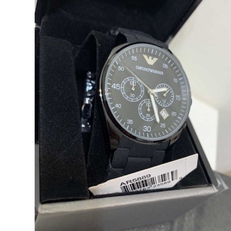 🔥賠本出清🔥Emporio Armani 亞曼尼 AR5889 阿曼尼 時尚型男三眼計時矽膠覆鋼錶帶腕錶 男錶