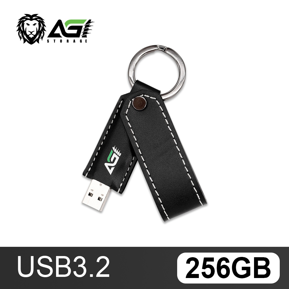 AGI 亞奇雷 UE238 USB3.2 256GB 皮革高速隨身碟