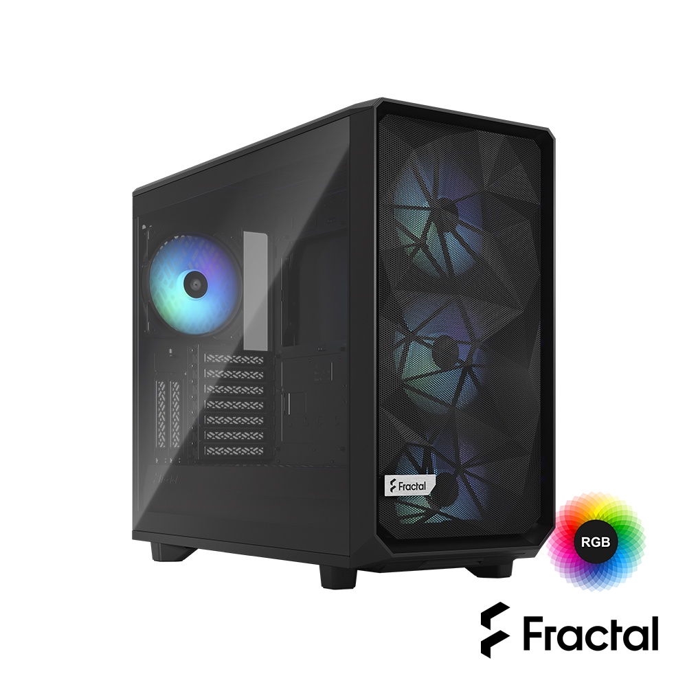 Fractal Design Meshify 2 RGB E-ATX 玻璃 透側 CPU高18.5 機殼 黑色 旗艦館