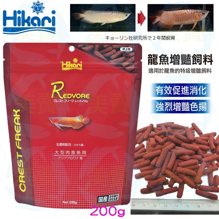 美賣高夠力hikari 龍魚增豔飼料0g 上浮大型肉食魚紅龍金龍銀帶紅尾金益生菌配方 蝦皮購物
