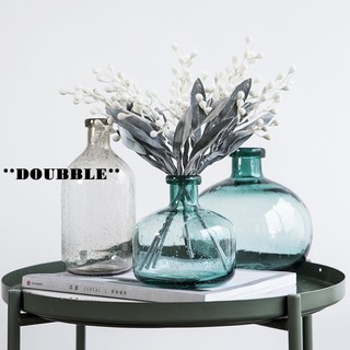 **DOUBBLE**花瓶擺件客廳插花乾花透明玻璃瓶小口北歐ins風餐桌家居裝飾日式#超取請聊聊我#預購