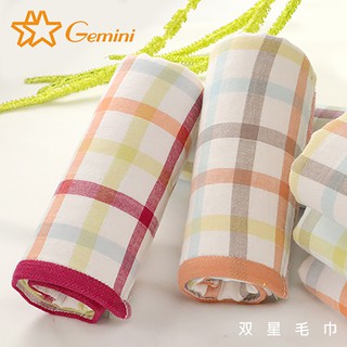 【雙星毛巾Gemini】紗布格子彩色無捻紗系列-毛巾/方巾｜紗布毛巾推薦｜吸水快乾｜柔軟親膚