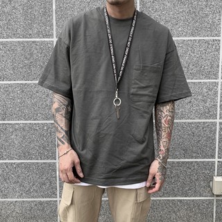 【B.Y】 🔥古著 水洗 口袋 五分TEE 五分袖 口袋 短袖T桖 寬鬆 落肩 OVERSIZE