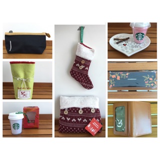 ★星巴克尋寶★STARBUCKS雜貨★VIA帆布筆袋/化妝包 束口袋 LED吊飾 耶誕襪&抱枕組 點心盤 筆盒 證件夾