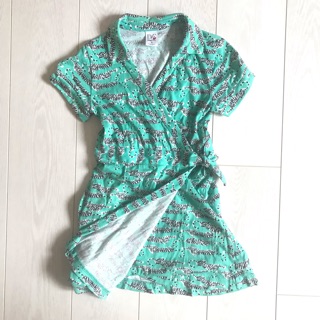 GAP Kids M 滿版老虎和服式睡衣套裝含短褲短袖長版上衣