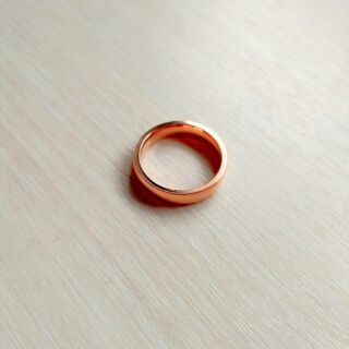 玫瑰金素面鈦鋼戒指