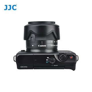 現貨 JJC 佳能EOS M3 M5 M6 M10 微單相機 15-45遮光罩 49mm可反扣遮陽罩EW-53
