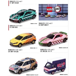 日本 鬼滅之刃 VOL.1 Tomica 多美卡小汽車 車 汽車 subaru 炭治郎 禰豆子 香奈乎 鋁合金 小汽車