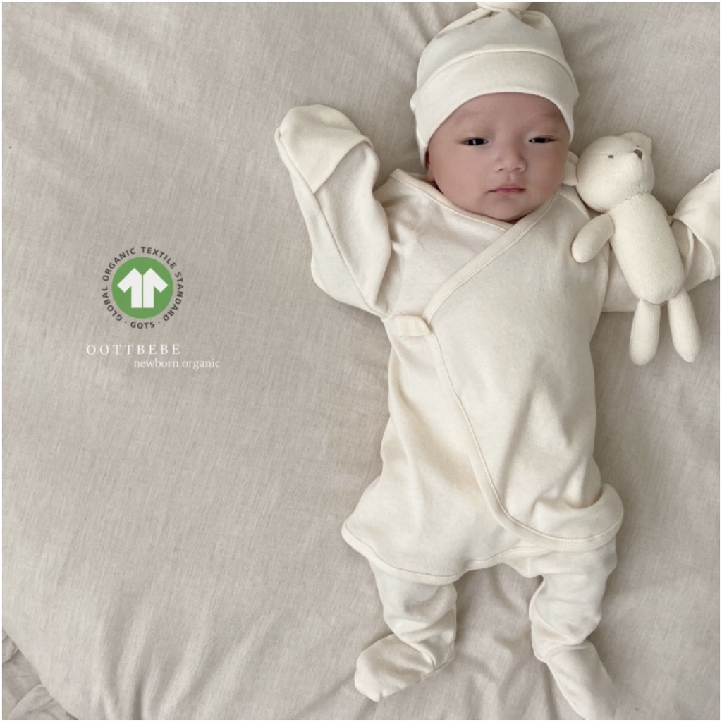 Oottbebe 有機棉肚衣套裝《現+預》｜新生兒衣服 寶寶套裝 胎帽 新生兒 嬰兒帽子 寶寶衣服 韓國童裝