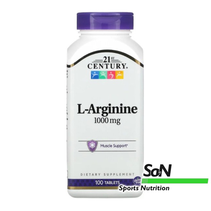 【21ST_Century】L-精氨酸L-Arginine_1000毫克100顆不含防腐劑一氧化氮必需胺基酸-sport