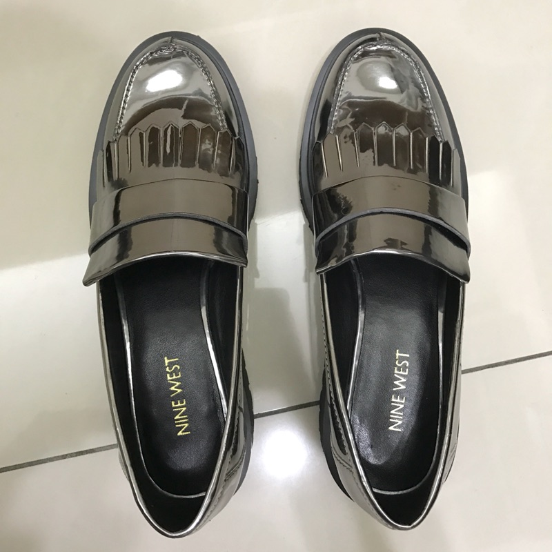 Nine West 樂福鞋厚底鞋漆皮亮面 蝦皮購物
