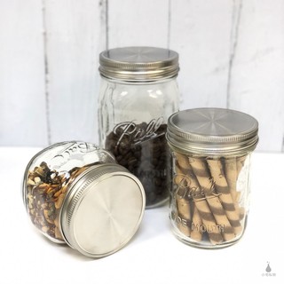 【現貨】Ball 梅森玻璃罐＋不鏽鋼蓋組 (窄口/寬口) Ball Mason Jar 梅森杯蓋 不鏽鋼蓋