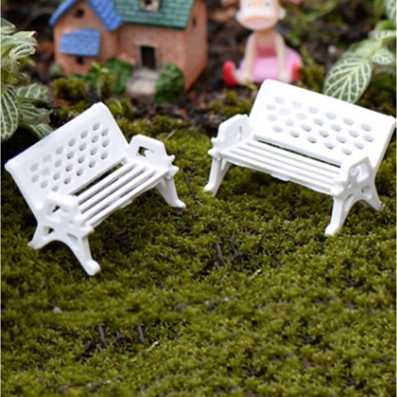 迷你花園迷你公園長椅工藝仙女娃娃屋裝飾品DIY微型景觀禮品家居裝飾配件