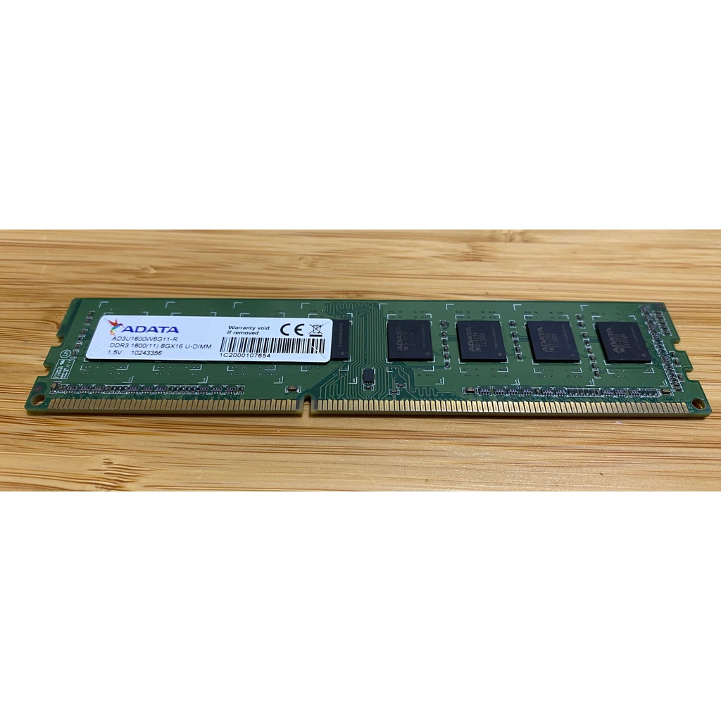 賣 威剛 ADATA DDR3 1600 8GB 8G 1.5v 終身保固 ad3u1600w8g11-r 顆粒
