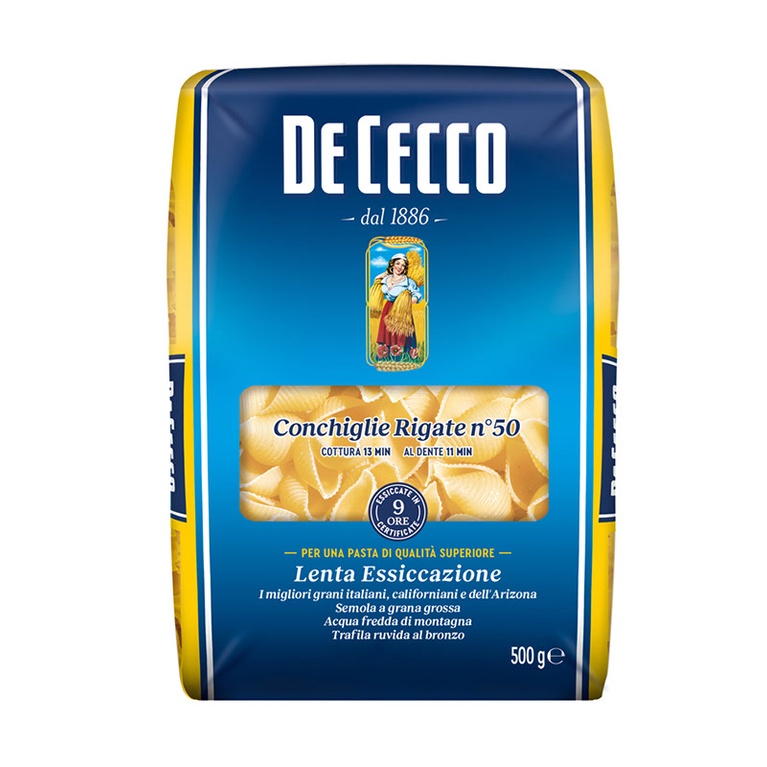 義大利 DE CECCO 得科 貝殼麵  CONCHIGLIE RIGATE  N.50 500g