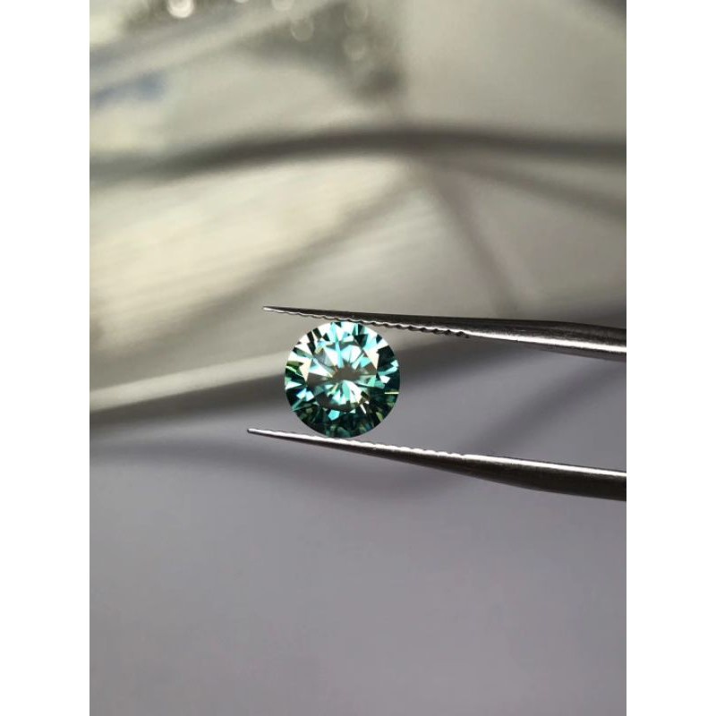 綠色和藍色莫桑石鑽石 1CT-5 CT 用於精美珠寶製作