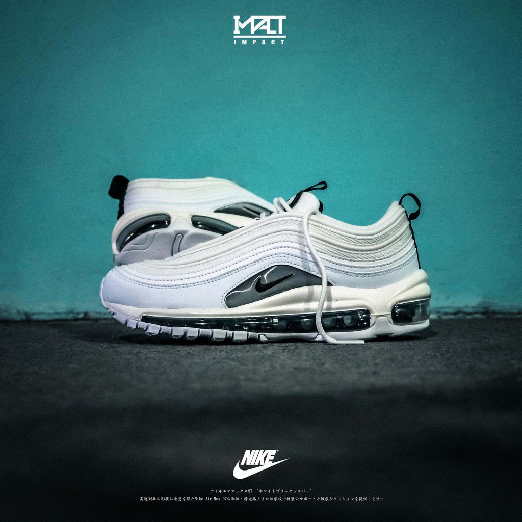 air max 97 white black silver