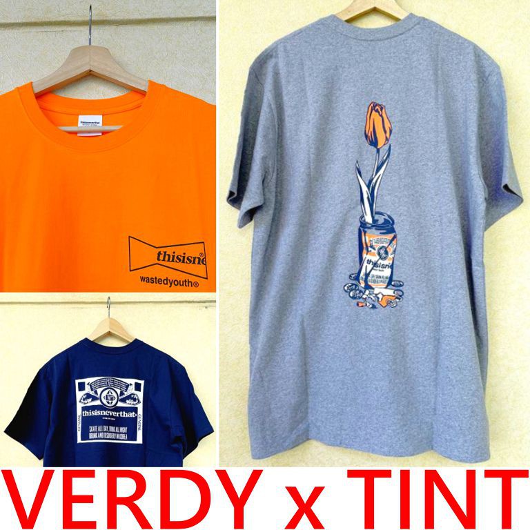 BLACK全新VERDY x THISISNEVERTHAT伊勢丹限定WASTED YOUTH罐頭花百威啤酒短T