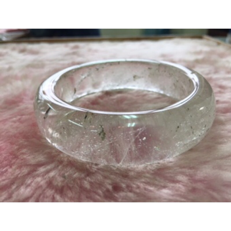天然白水晶寬版手環（18.5）