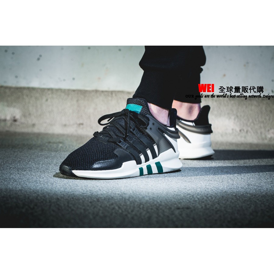 Wei" ADIDAS EQT EQUIPMENT SUPPORT ADV BA8321 黑色白底綠標慢跑鞋| 蝦皮購物