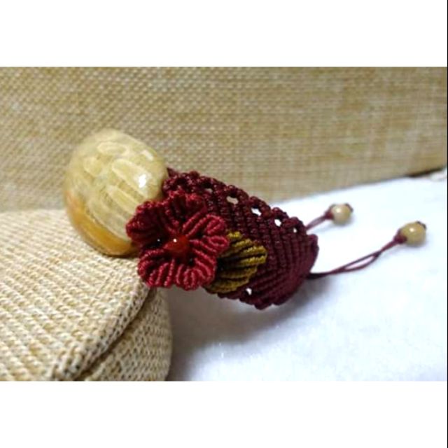 【紫晴手作】珊瑚玉手牌 設計編織手環