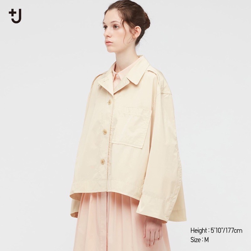 絕版款 Uniqlo +J Jil Sander 2021 寬版襯衫式外套(米白M)