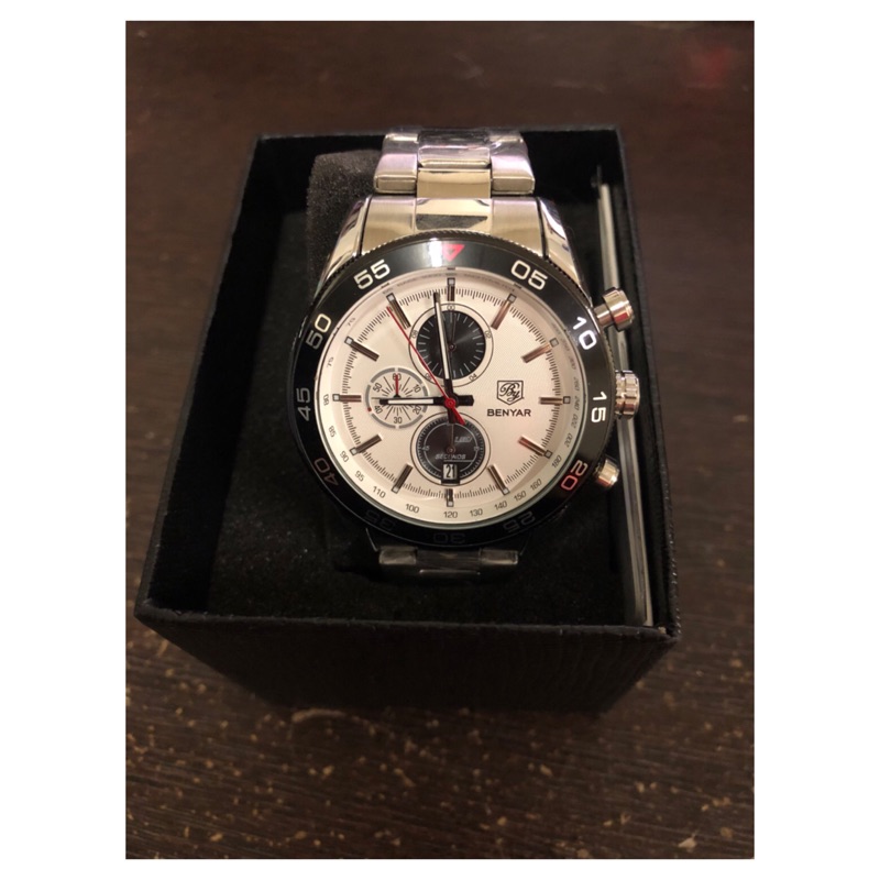 BENYAR 5106M 真三針 日曆 防水 石英錶 鋼帶手錶 男錶