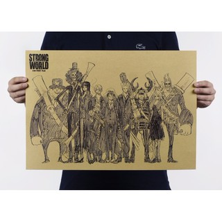 [現貨]海賊王人物合集手繪稿 ONE PIECE 航海王 懷舊海報健身房 酒吧 臥室宿舍客廳牆畫裝飾畫 復古牛皮紙咖啡廳