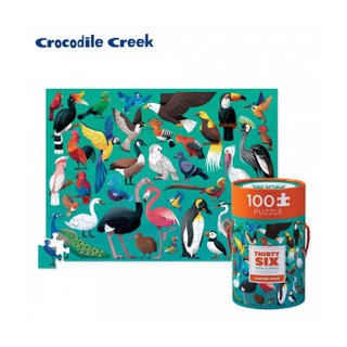 現貨 (5歲以上) 美國【Crocodile Creek】生物主題學習桶裝拼圖-鳥類世界