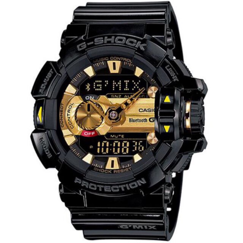 24小時出貨 免運費 CASIO G-SHOCK Bluetooth GBA400 黑金 藍芽音樂手錶