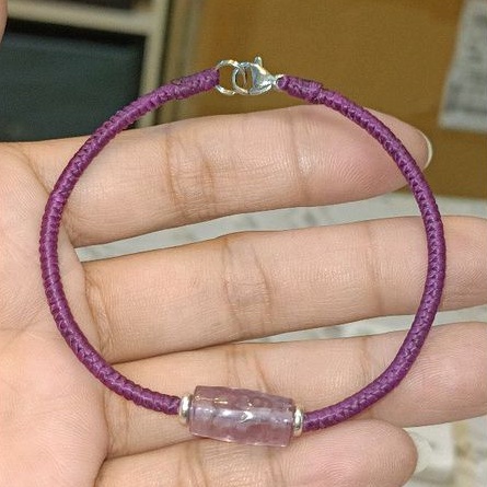 石手繩工坊-7.8-14.5m冰種紫碧璽祥雲桶珠、幸運手繩、高品超美超有質感（下單請留尺寸）