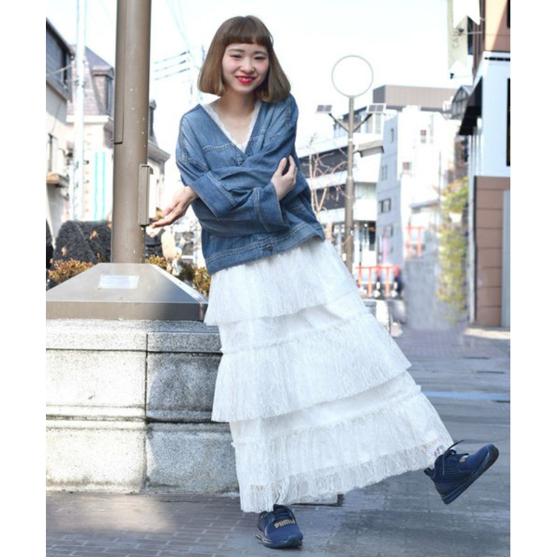 全新 正版日本日系w Closet 滿版蕾絲蛋糕裙內裡夏裝春裝日牌福袋 蝦皮購物