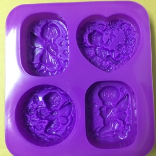 4孔 多天使 4款天使 多組合 手工皂模具 矽膠模具 蛋糕模具 巧克力模具 手工皂 模具 烘焙模具 製冰盒