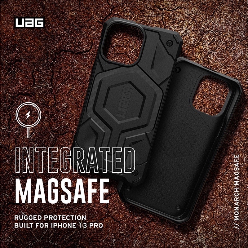 【UAG】iPhone 13 Pro (適用6.1吋) MagSafe 頂級版耐衝擊保護殼-碳黑