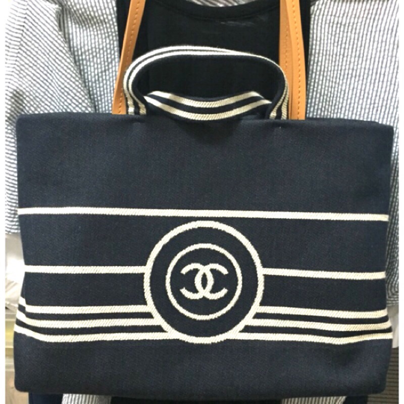 已售出 劉詩詩款 Chanel 海軍風牛仔布包全新 蝦皮購物