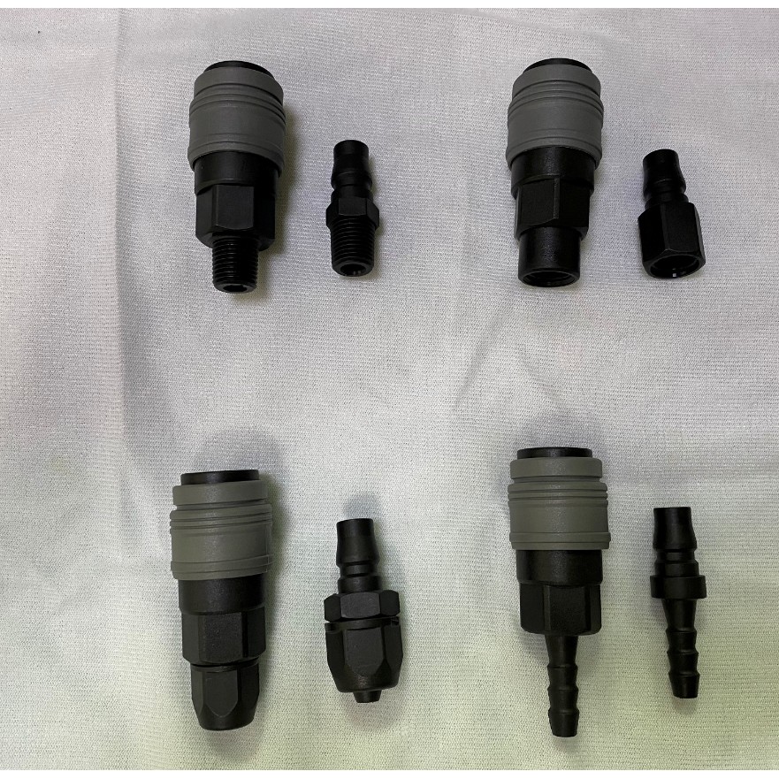 塑鋼快速接頭 單手快速接頭 單手空壓快速接頭 風管接頭接頭 各種規格(外牙、內牙、PU、插管)  公+母