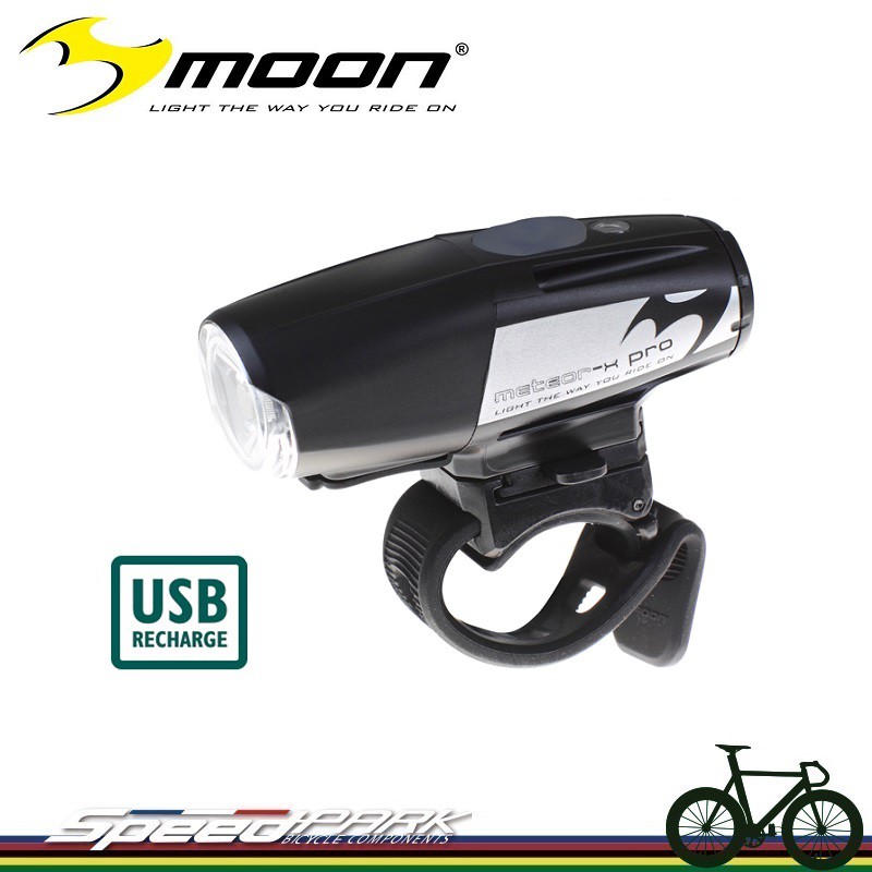【速度公園】Moon Meteor-X Auto Pro LED USB充電 前燈／附車把支架、USB充電線 頭燈
